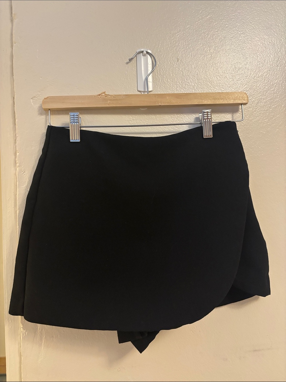 Zara Black Asymmetrical Wrap Skirt